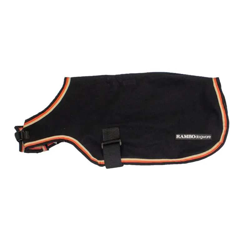 Rambo Waterproof Fleece Dog Rug - Black/Tan/Orange